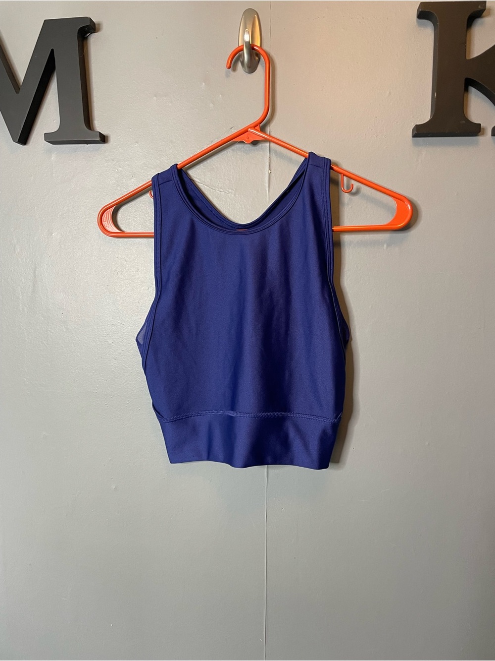 Under Armour Royal Blue High Neck Mesh Athletic Sports Bra‎ size Medium